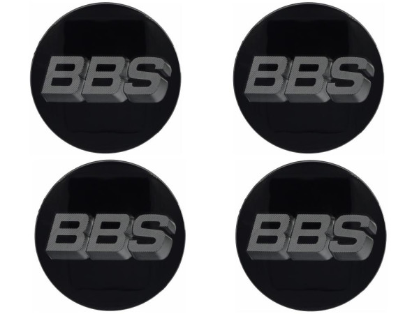 4er Set BBS Emblem 3D Schwarz/Platinum 56mm 58071069 Nabenkappe, Symbolscheibe unlimited
